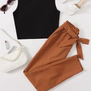 Shein Dress Belted Pants w/ pockets